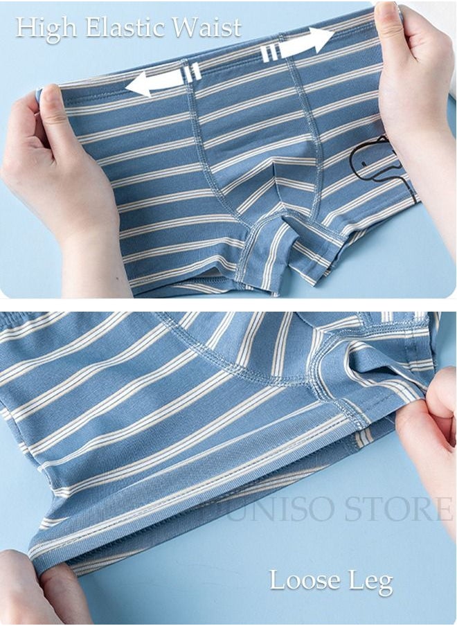 DUNISO 4 Pack Boy's Boxers Briefs Set Kid's Cotton Underwear Short Briefs Breathable and Soft Underpants with High Elastic Waistband Soft Little Boy Pants  - Image 5
