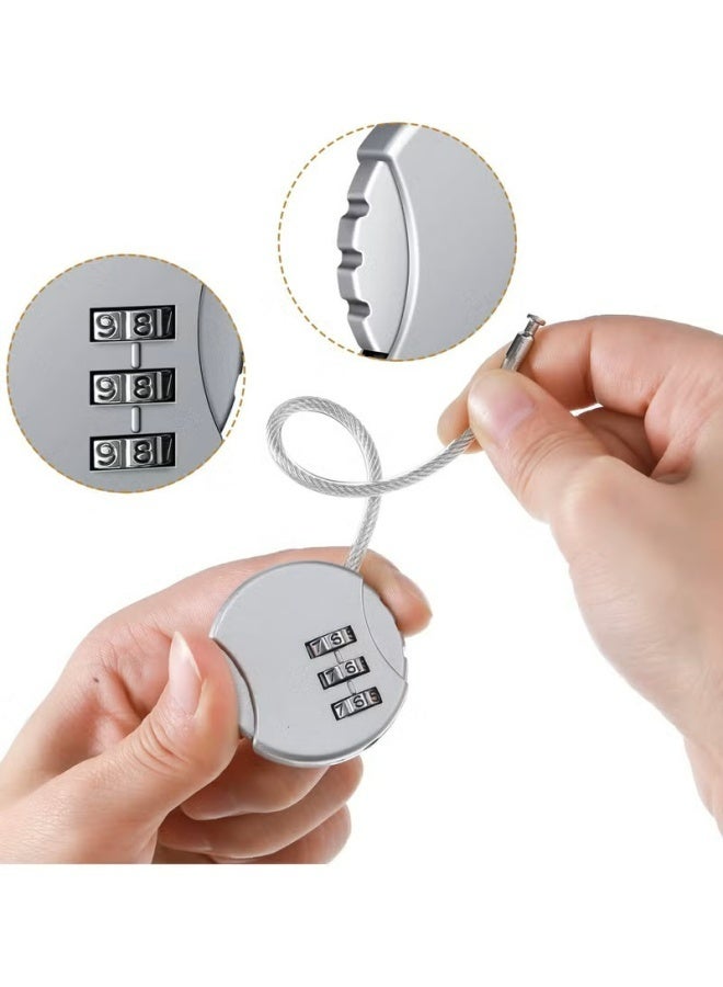 4 Pieces 3 Digit Combo Number Locks, Combination Locks, Luggage Lock Waterproof Travel Padlocks for School Gate Fence Cabinet Toolbox Suitcase Gym, Hasp Storage (Black, Silver ) - Image 4