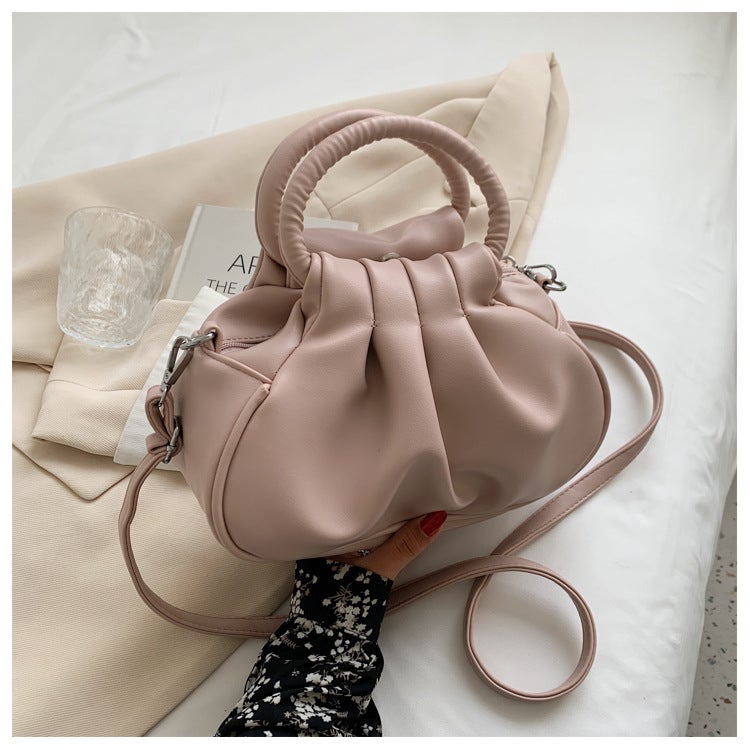 Women'S Bag Korean Style Portable Versatile Retro Solid Color Cloud Pleated Bag Armpit Shoulder Crossbody Bag - Image 1