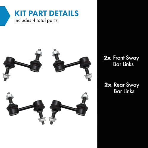 TRQ Front & Rear Sway Bar Stabilizer Link Set Compatible with 2004-2009 Cadillac XLR 1997-2022 Chevrolet Corvette - Image 2