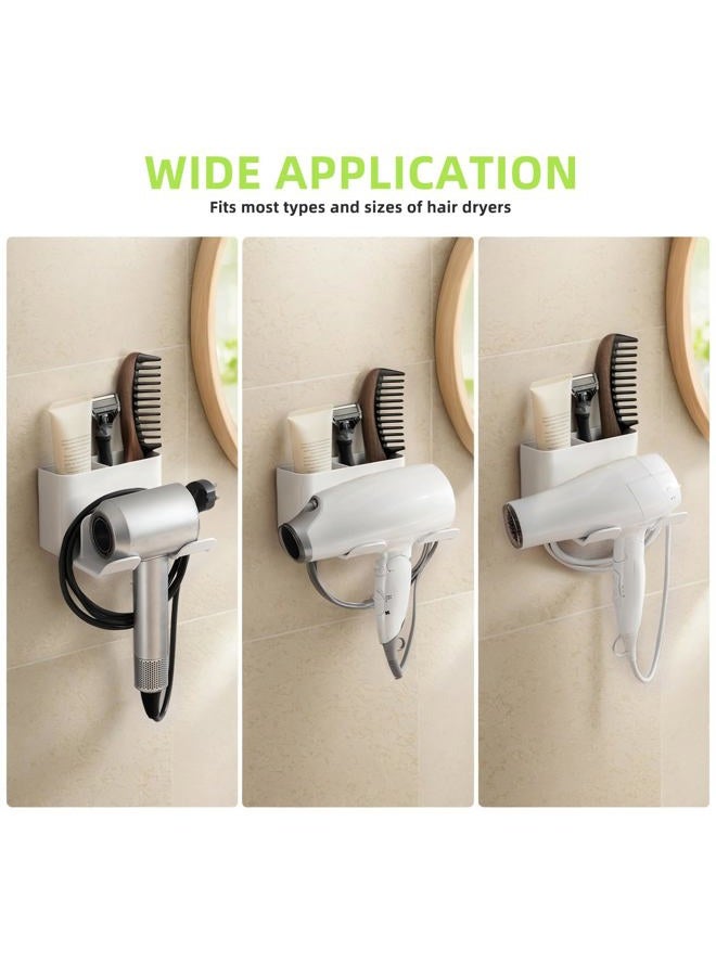 PAVSTINE Hair Dryer Holder Wall Mounted, Blow Dryer Holder for Bathroom Space-Saving, Self Adhesive Hair Tool Organizer White - Image 5