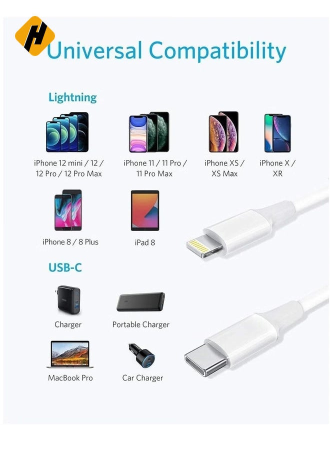 HuHa - 20W Fast Charging Compaible For iphone 12 mini/12/12 Pro/13/13 pro/13 promax/13mini,Type C to Lightning Cable[MFi Certified] USB C to Apple PD Cable Fast Charger, iPad, - Image 1