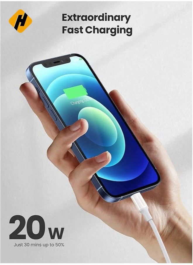 HuHa - 20W Fast Charging Compaible For iphone 12 mini/12/12 Pro/13/13 pro/13 promax/13mini,Type C to Lightning Cable[MFi Certified] USB C to Apple PD Cable Fast Charger, iPad, - Image 1