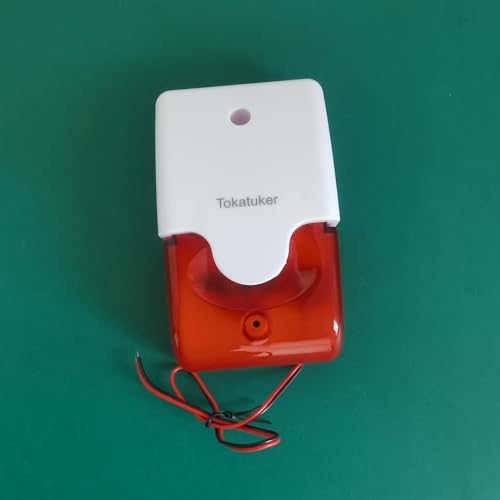 Tokatuker DC9 to 12V Wired Strobe Siren Red Light Sound Flash Buzzer Siren Home Security Alarm System Electric Security Siren 110dB@12V DC - Image 4