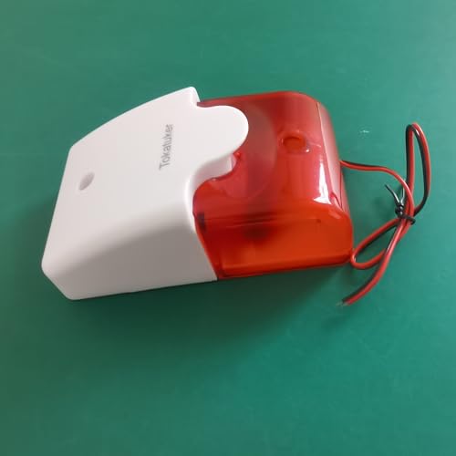 Tokatuker DC9 to 12V Wired Strobe Siren Red Light Sound Flash Buzzer Siren Home Security Alarm System Electric Security Siren 110dB@12V DC - Image 2