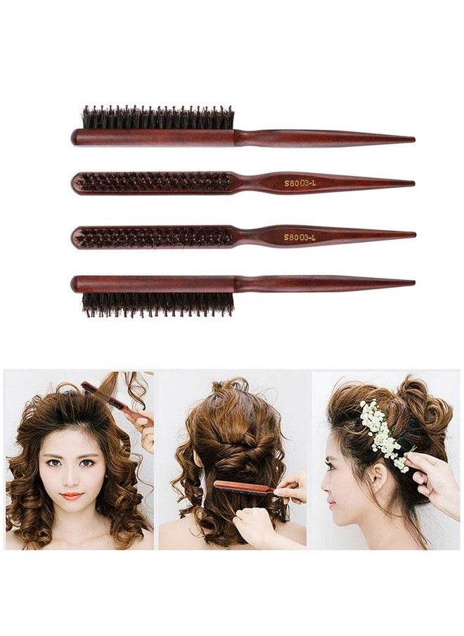 Aethland - 2Pcs Boar Bristle Teasing Brush For Women Teaser Brush With Rat Tail Back Combing Detangling Add Volume Makes Hair Smooth - Image 1