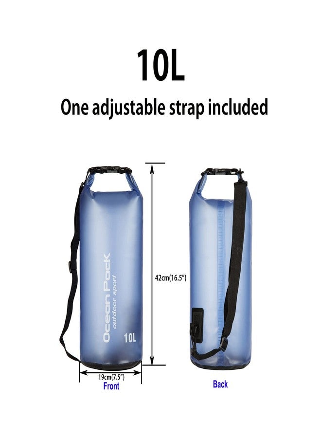 Baitoo Waterproof Dry Bag,10L/20L Roll Top Waterproof Dry Bag Backpack For Kayaking Boating Swimming fow Women Men (Blue-10L) - Image 2