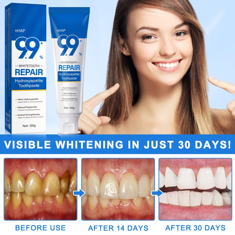 ZODENIS Hydroxyapatite Toothpaste 9.9%, (2PCS) Nano Hydroxyapatite Toothpaste for Enamel Protection and Tooth Strengthening, Gentle Mint, Fresh Breath, Daily Use for Oral Health - Image 5