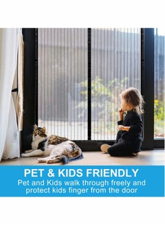 SYOSI Magnetic Screen Door Curtain Automatic Closing Fly Insect Bug Net Mesh Self Sealing Heavy Duty Hands Free Partition Keeps Bugs Out Black  - Image 3