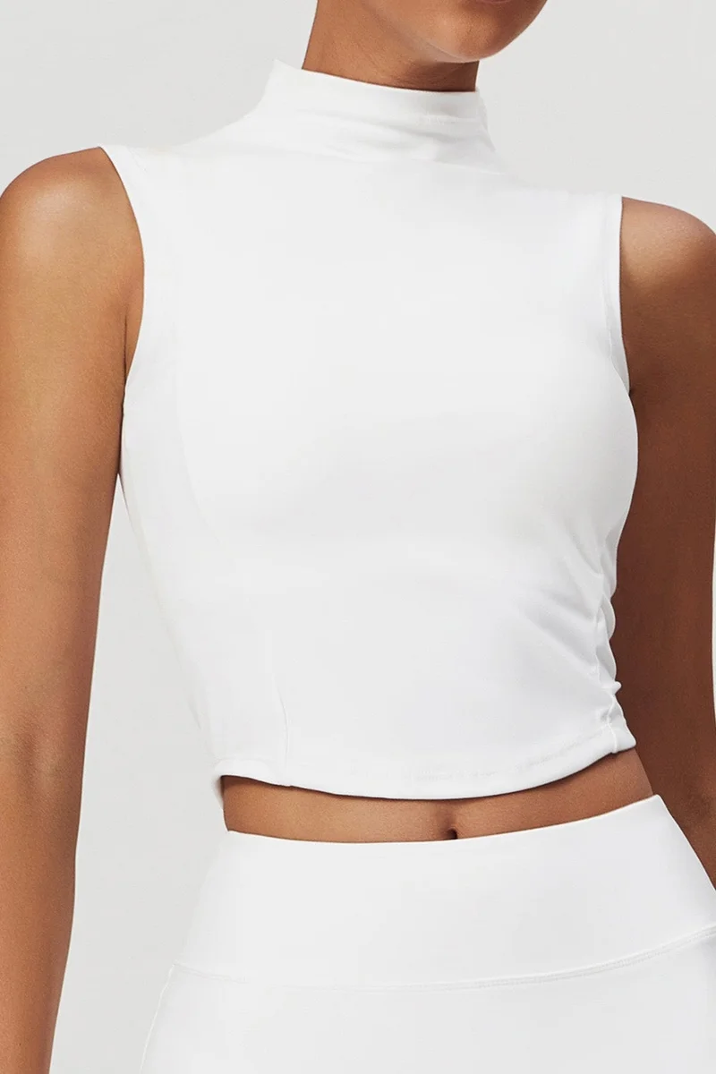 SVL سفال سوان سواي توب مع وسادات قابلة للإزالة أبيض