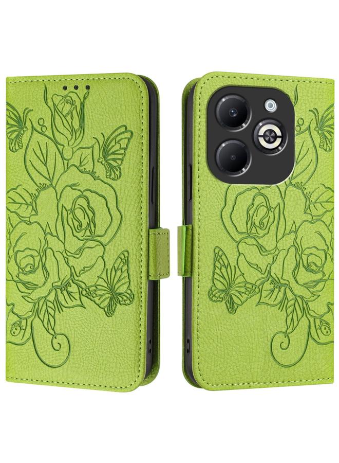 Zaboon Case For Infinix Smart 8 Plus / 8 Pro / T8 Plus Embossed Rose RFID Anti-theft Leather Phone Case - Image 2