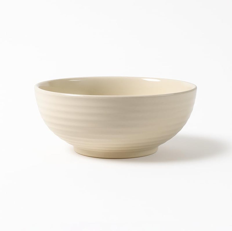 Glimpse Homes Ceramic Serving Bowl | Microwave Safe | 7 inch (Ivory White) - Image 1