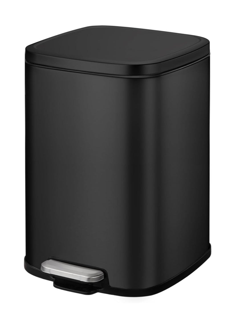 EKO STELLA SERIES | Brushed Stainless Steel Finish | Soft-Closing | Fingerprint-Resistant | Premium Pedal Trash Bin | Multiple Sizes ( 6 - 12 L) To Suit Different Places | 9 Liters | Black  - Image 4