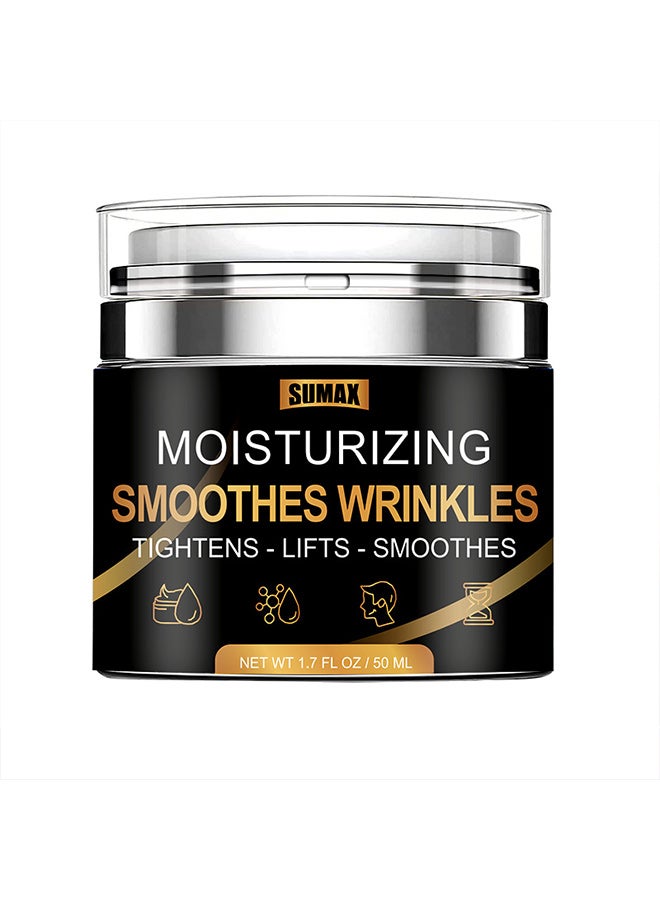سوماكس مرطب وجه للرجال، كريم مصل لتفتيح الوجه، كريم مرطب مضاد للشيخوخة للرجال، كريم كولاجين للوجه مع حمض الهيالورونيك، مغذي ومرطب ليلاً ونهاراً للرجال (50 جرام) - Image 1