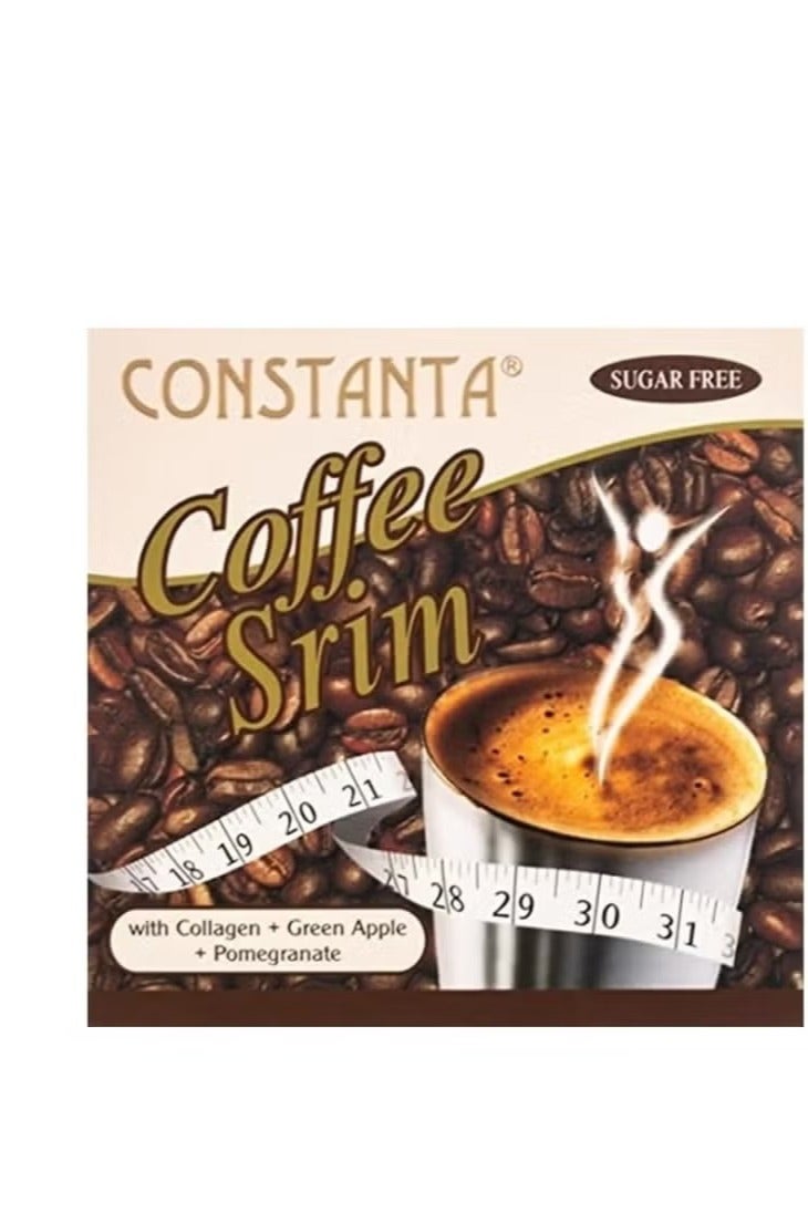 Constanta Coffee Srim Collagen Blend – Sugar Free Instant Coffee with Green Apple & Pomegranate (12 Sachets) - Image 1
