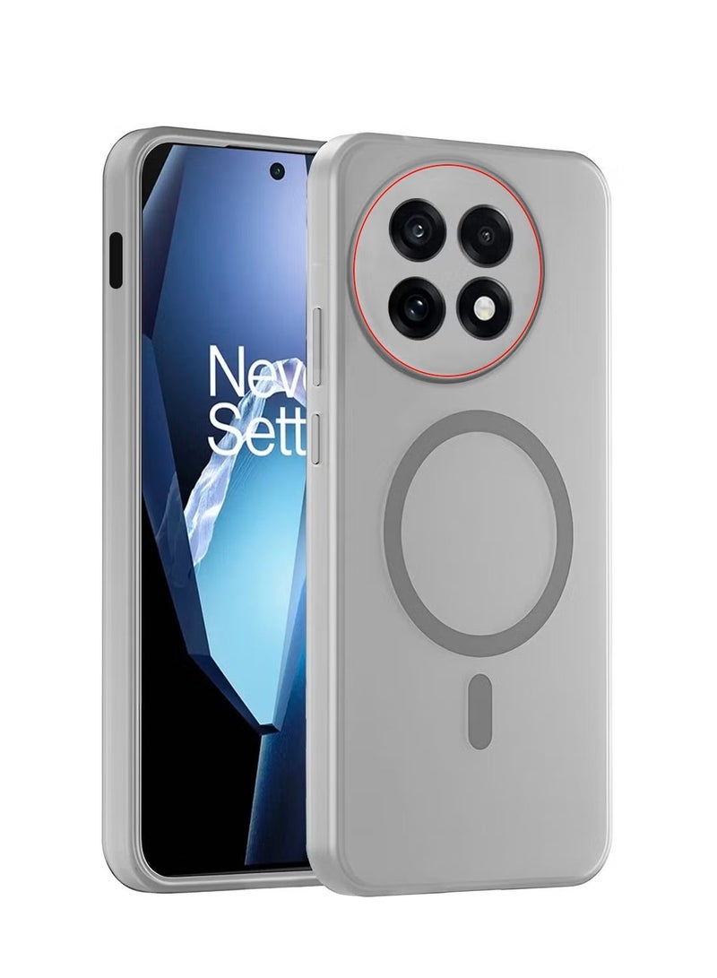 Wtech OnePlus 13R 5G 2025 Hybrid Translucent Magsafe with Magnetic Charging Raised Camera Lips Elegant Look Case Cover (MCMPMN) - Grey - Image 1