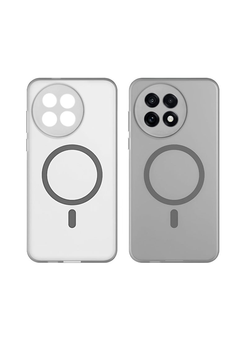 Wtech OnePlus 13R 5G 2025 Hybrid Translucent Magsafe with Magnetic Charging Raised Camera Lips Elegant Look Case Cover (MCMPMN) - Grey - Image 3