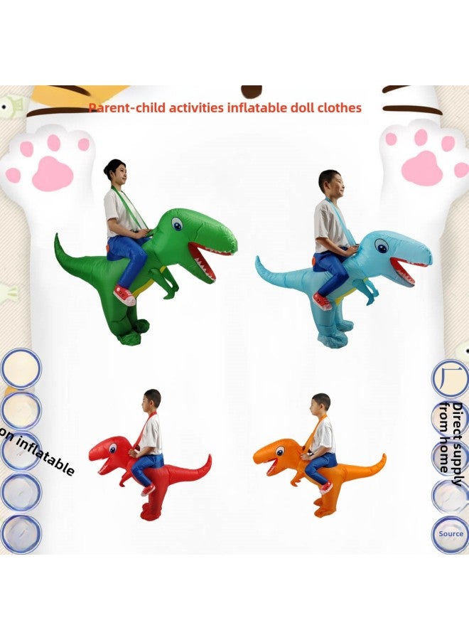 Big Head Dinosaur Clothes Inflatable Clothing Children's Doll Funny Halloween Kindergarten Performance Clothing Outdoor Performance Clothing-Color:Blue Big Head Dinosaur-Specifications:Teenage Model 120-150cm - Image 2