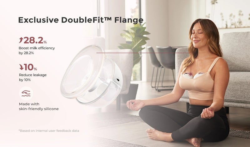 Momcozy M5 Smart APP Controlled Wearable Breast Pump, Hands-Free Wireless Electric Pump Single - Gray - Image 4