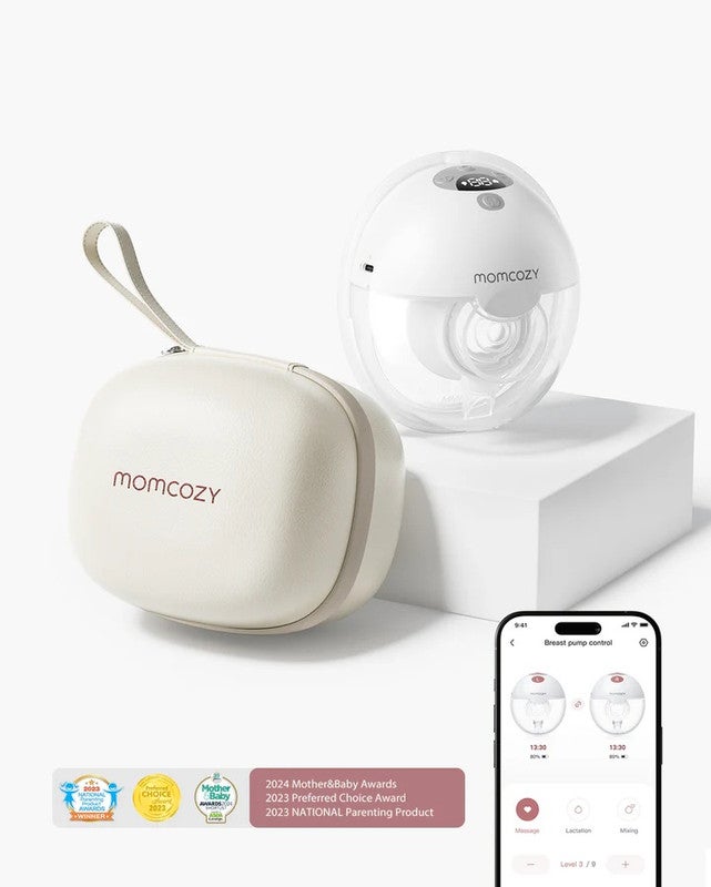 Momcozy M5 Smart APP Controlled Wearable Breast Pump, Hands-Free Wireless Electric Pump Single - Gray - Image 2