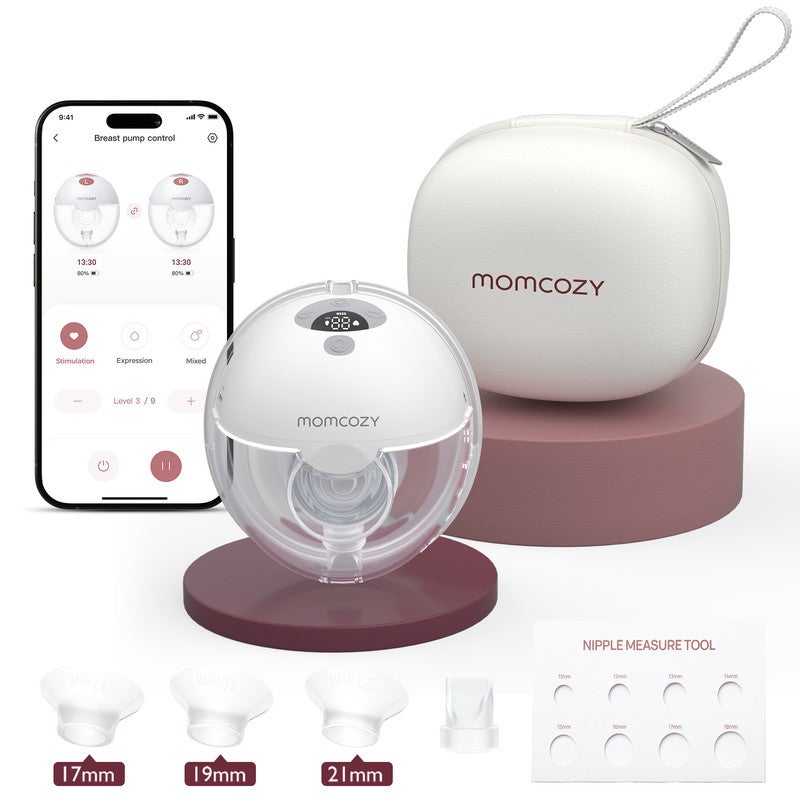 Momcozy M5 Smart APP Controlled Wearable Breast Pump, Hands-Free Wireless Electric Pump Single - Gray - Image 1