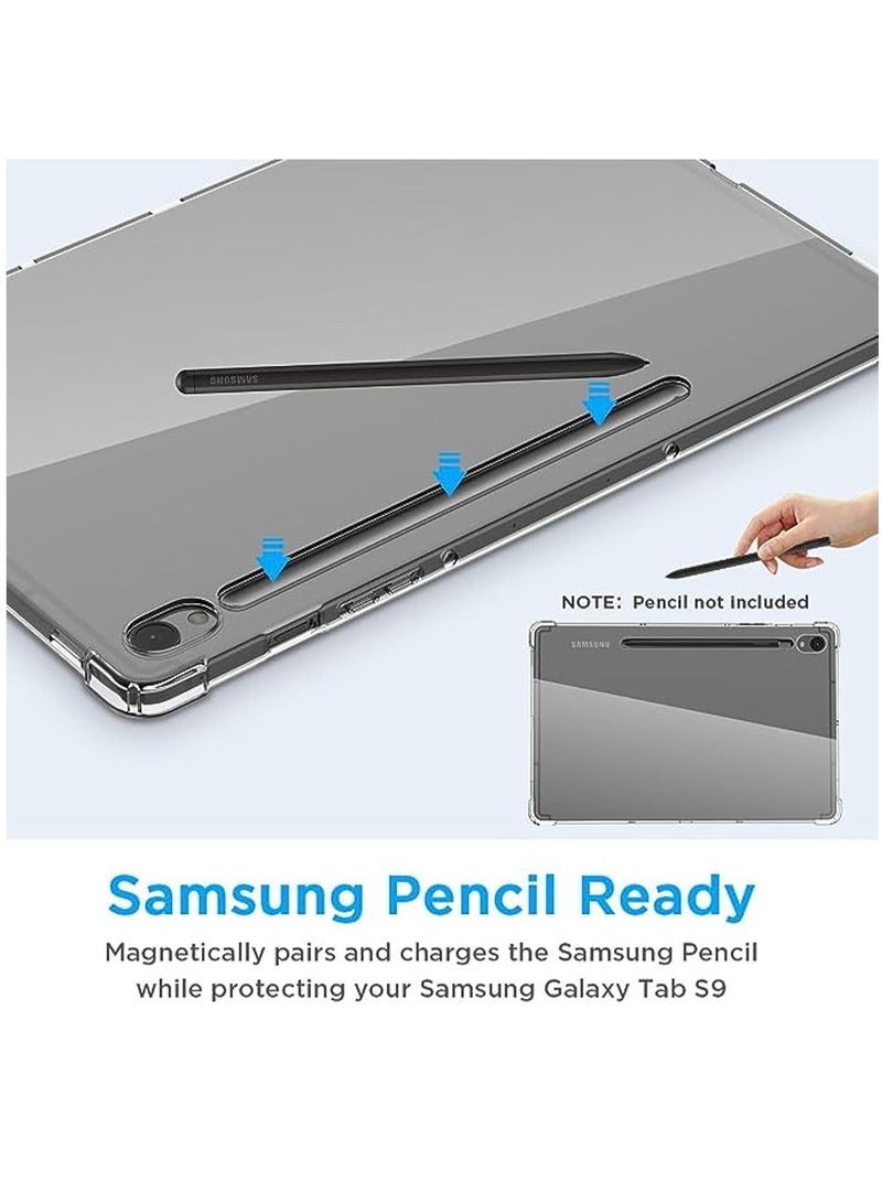 ELTRAZONE Clear Case Compatible with Samsung Galaxy Tab S9 2023 Tablet Cover, Soft TPU Ultra-Thin Cover, Full Coverage Corner Air-Cushion Shockproof Protective Bumper Case for Galaxy Tab S9, 11 inch 2023 - Image 2
