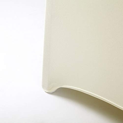 Peomeise 12pcs Stretch Spandex Chair Cover for Wedding Party Dining Banquet Event (Ivory, 12) - Image 5
