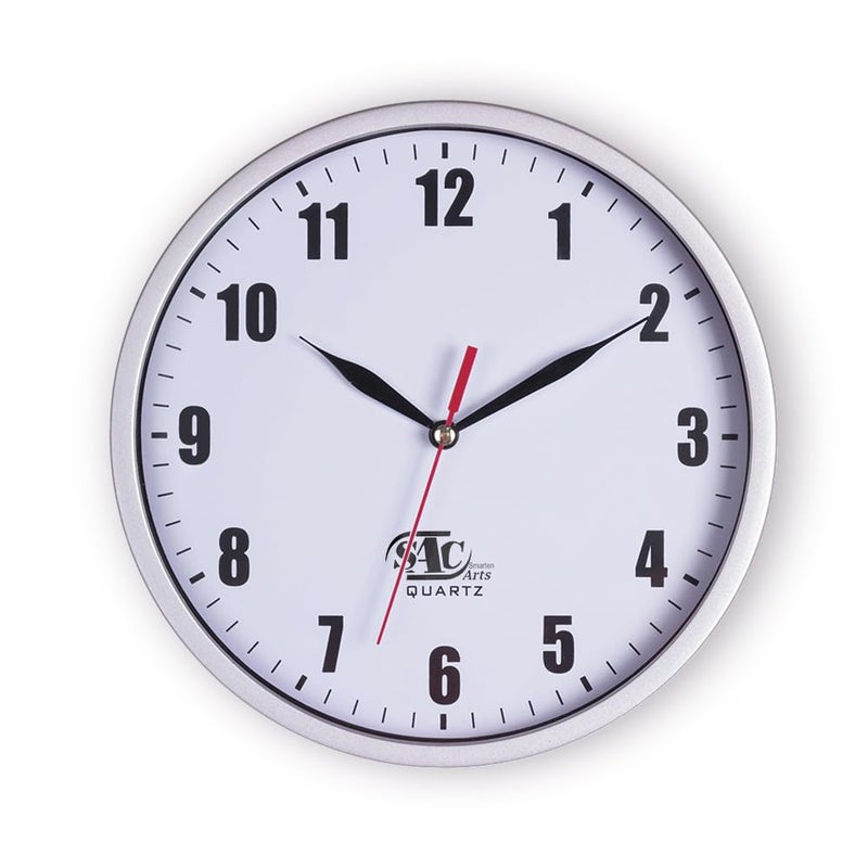 SAC SMARTEN ARTS SAC SMARTEN ARTS 8 Silent Quartz Wall Clock NonTicking Digital Silver Wall Clocks 