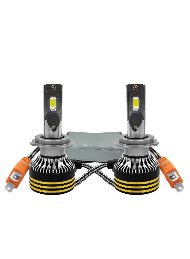 جولدن كامل مصابيح أمامية LED M8 Pro من Golden Camel H7، بقوة 120 واط، 30000 لومن، لون أبيض بارد 6500 كلفن، سطوع 500%، خالية من أخطاء CANBUS، عمر افتراضي يصل إلى 30000 ساعة، شعاع فائق التركيز، مقاومة للماء IP65، توصيل وتشغيل، تركيب في غضون 10 دقائق - Image 1