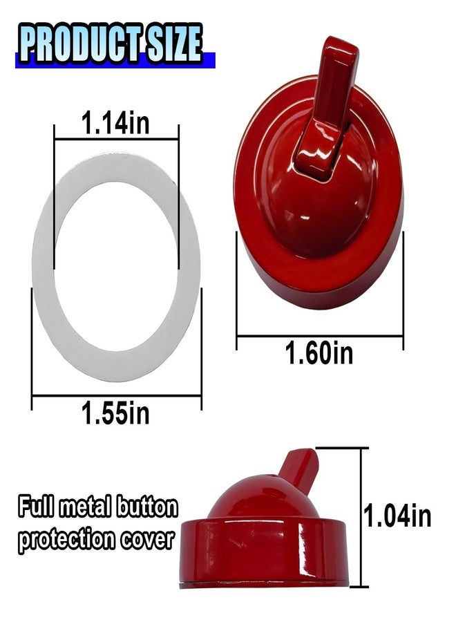 DUSCOKE Car Push Start Button Cover, Metal Anti-Scratch One-Touch Start/Stop Joystick, Auto Engine Ignition Rocker Cover, Universal Vehicle Interior Decoration Accessories for Truck SUV Computer (Red) - Image 2