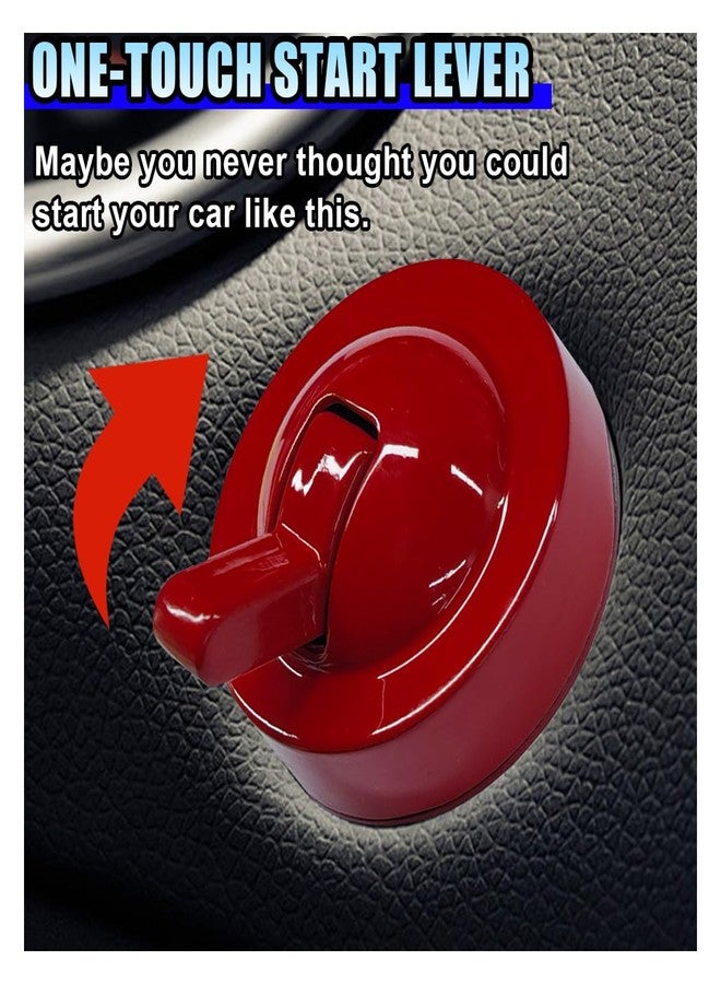 DUSCOKE Car Push Start Button Cover, Metal Anti-Scratch One-Touch Start/Stop Joystick, Auto Engine Ignition Rocker Cover, Universal Vehicle Interior Decoration Accessories for Truck SUV Computer (Red) - Image 4