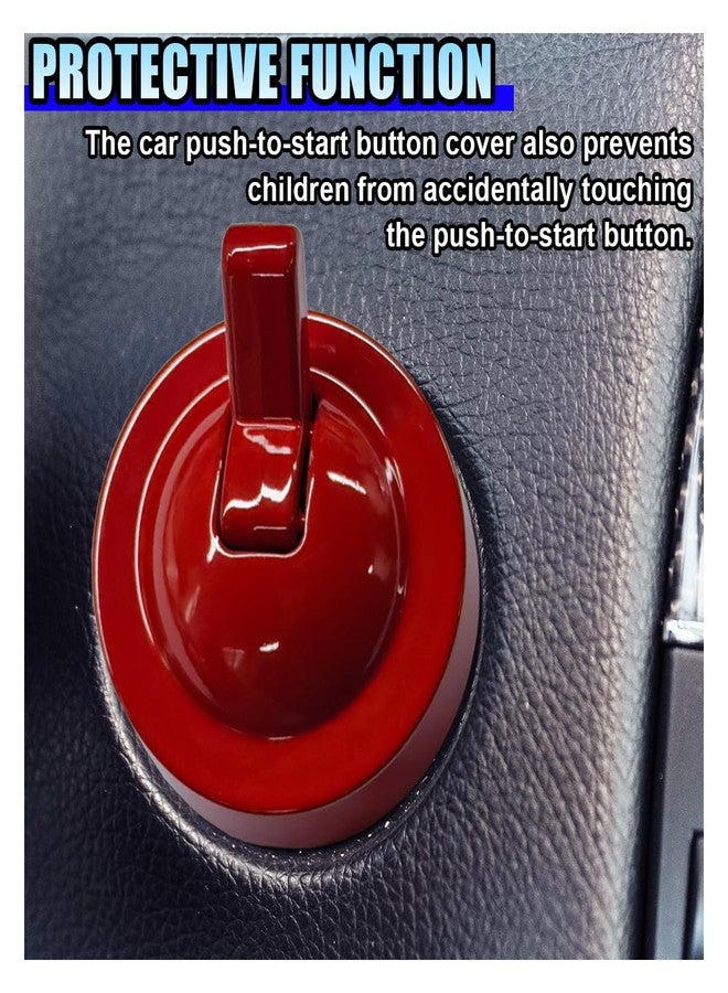 DUSCOKE Car Push Start Button Cover, Metal Anti-Scratch One-Touch Start/Stop Joystick, Auto Engine Ignition Rocker Cover, Universal Vehicle Interior Decoration Accessories for Truck SUV Computer (Red) - Image 3