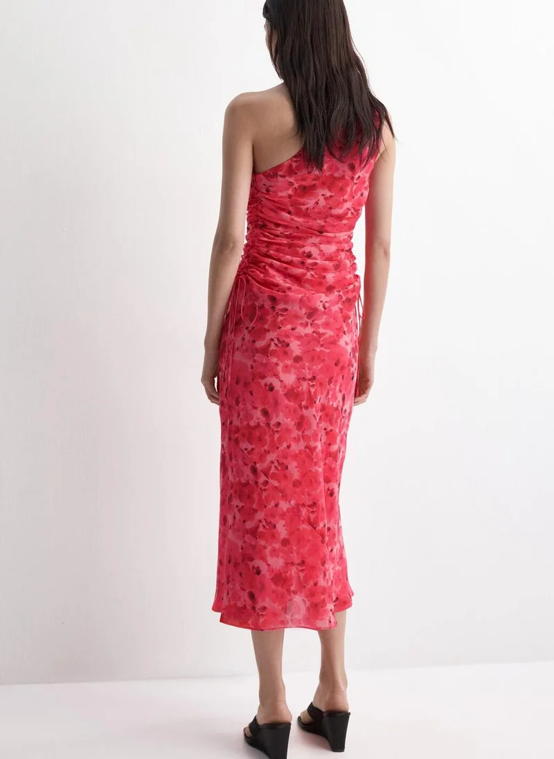 MANGO Asymmetrical Floral-Print Dress