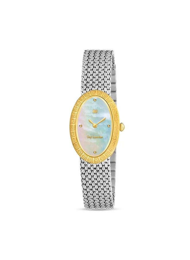 Emma White Mother-of-pearl Dial Silver Metal Bracelet Analog Watch for Women 22mm