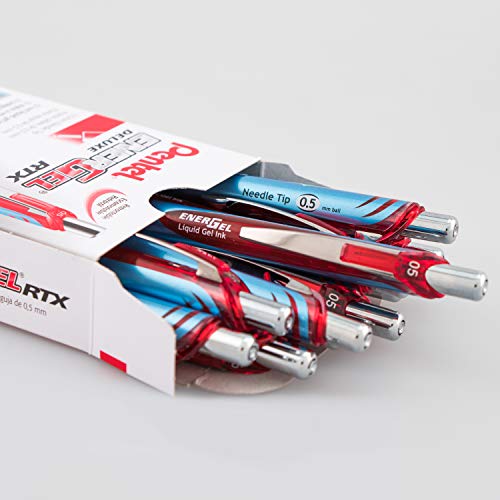 Pentel 816146 EnerGel Deluxe RTX Retractable Gel Pens Fine Point Red - Image 3