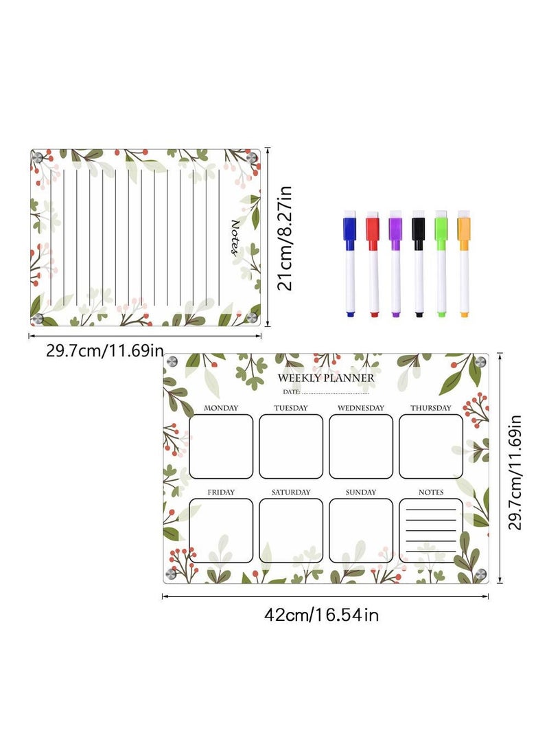 Magnetic Transparent Acrylic Week Plan Memo Message Board Erasable Refrigerator Sticker - Image 2