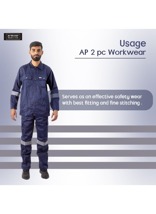 Armour Production - Armour Production Heavy-Duty Protective WorkwearReflective Coverall | Full-Body Industrial Safety Suit & Breathable Fabric for Construction, Manufacturing & Hazardous Environments | Petrol Blue | Size-4XL - Image 1