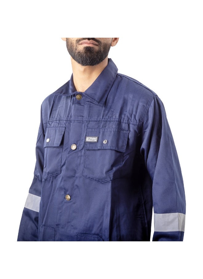 Armour Production - Armour Production Heavy-Duty Protective WorkwearReflective Coverall | Full-Body Industrial Safety Suit & Breathable Fabric for Construction, Manufacturing & Hazardous Environments | Petrol Blue | Size-4XL - Image 1