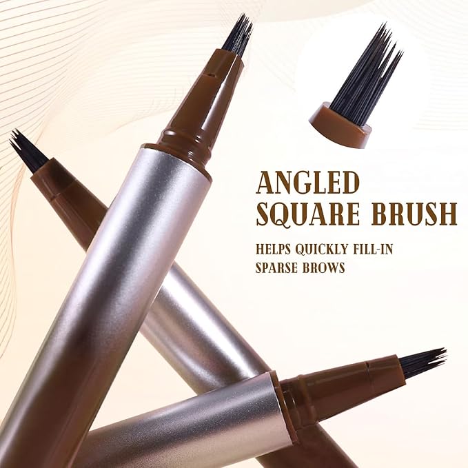 2PCS Eyebrow Pen for Precise Natural Brows Waterproof LongLasting Microblading Effect Perfect for Daily Use and OntheGo TouchUpsCool GreyGentle Brown - Image 4