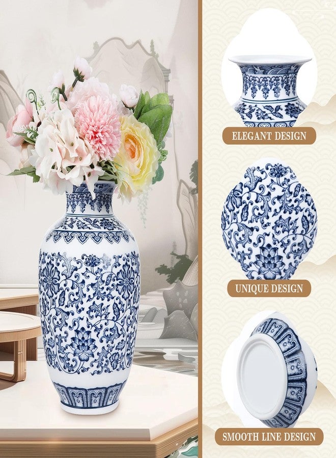 Maxcheck 9 Inch Blue and White Vase Chinoiserie Ceramic Porcelain Chinese Handmade Oriental Vase for Home Office Bookshelf Table Decor(Blue A) - Image 5