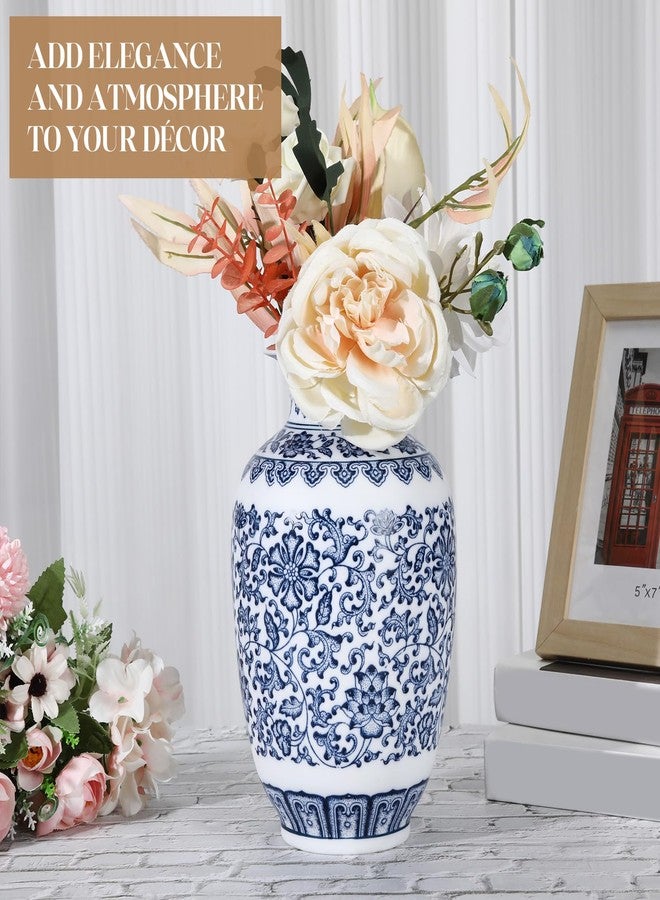 Maxcheck 9 Inch Blue and White Vase Chinoiserie Ceramic Porcelain Chinese Handmade Oriental Vase for Home Office Bookshelf Table Decor(Blue A) - Image 4