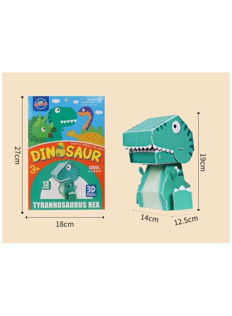 Little Sunshine 13 PCS Dinosaur 3D Three-dimensional Jigsaws Puzzle for Kids Toys for Boys Girls DIY Crafts 3D Puzzle STEM Toys Gifts for Kids Ages 3+ - Image 4