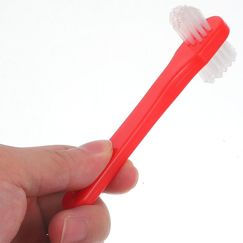 8pcs Double Heads Denture Cleaning Brush Red Two-Headed Toothbrush for False Teeth Braces Oral Care Dentures Accessories - Image 3
