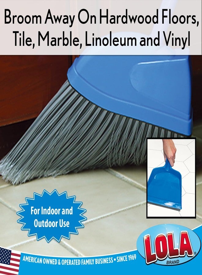 LOLA Angle Broom w/Dustpan, Indoor, 9.25" W Head, Smaller Style- Made w/Recycled Soda Bottles & Polished Aluminum Lightweight Handle, by LOLA, 1 Pack - Image 4