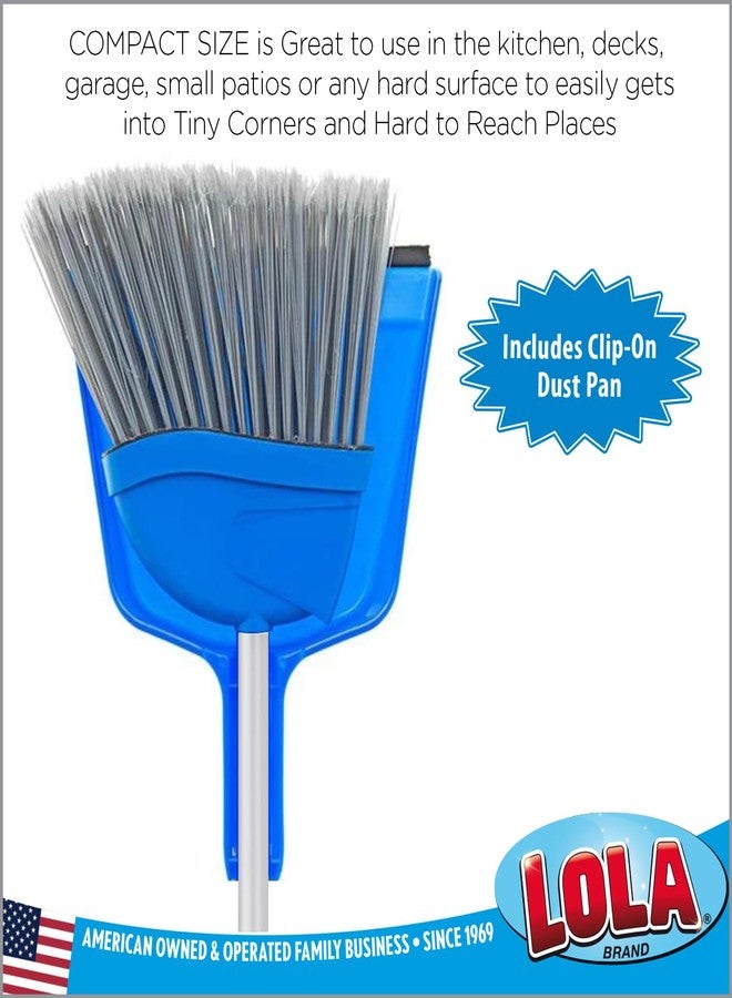 LOLA Angle Broom w/Dustpan, Indoor, 9.25" W Head, Smaller Style- Made w/Recycled Soda Bottles & Polished Aluminum Lightweight Handle, by LOLA, 1 Pack - Image 2