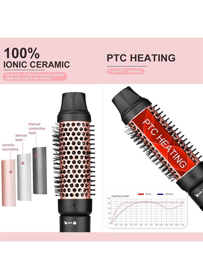 Curling Wand Set, 5 in 1 Curling Iron Set with 5 Interchangeable Curling Wand Ceramic Barrel(9-32mm), with Temperature Adjustment and Heat Up, Hair Curler Include Heat Resistant Glove (F)