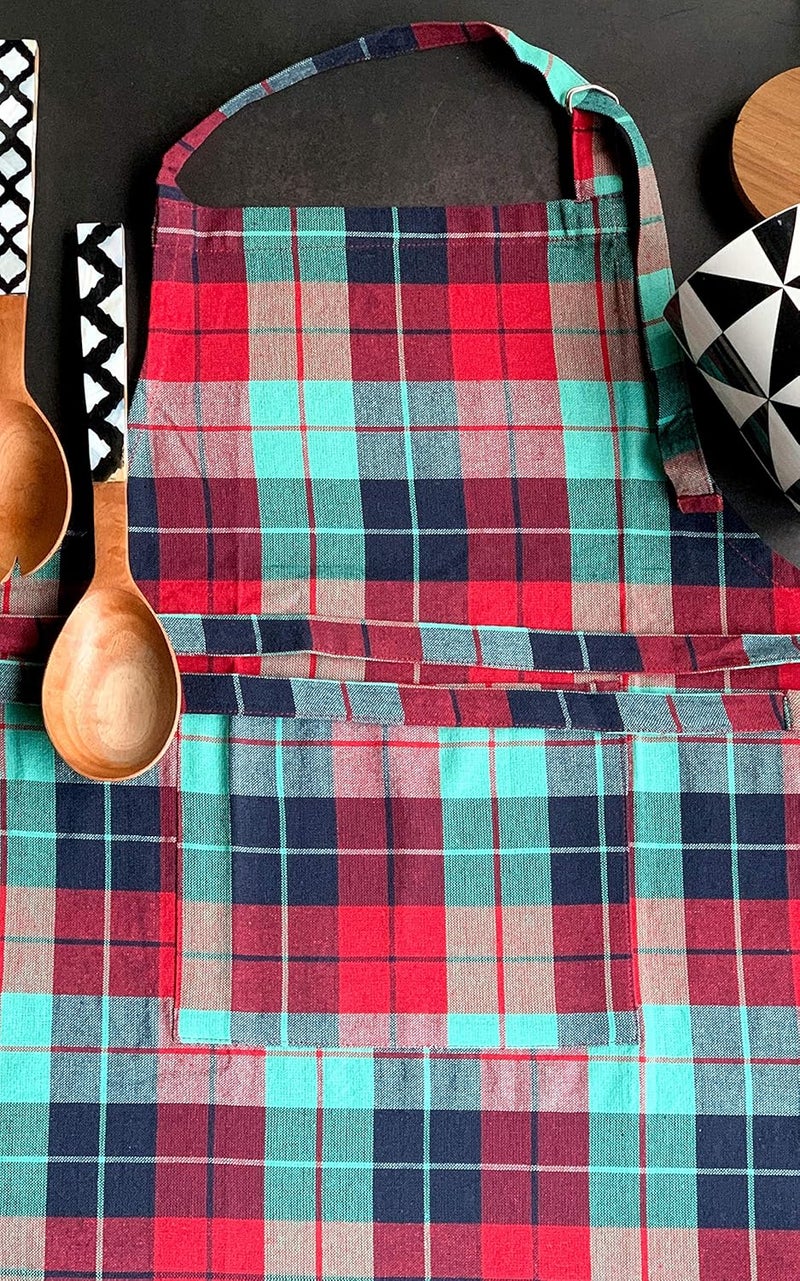 PIXEL HOME Kitchen Apron - Adjustable with Pockets, Pack of 2 (Multicolour) - Image 3