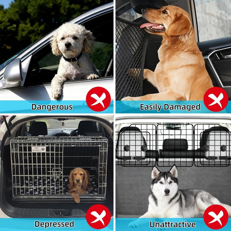 Dog Car Barrier for Tesla Model Y 2021 2022 2023 2024, Pet Protective Barrier for Car Heavy-Duty Metal, for SUV Stainless Steel Dog Divider Travel Accessories - Image 3