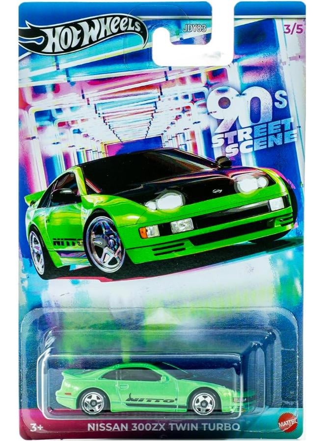 هوت ويلز سيارة هوت ويلز نيسان 300ZX توين توربو من حقبة التسعينيات، 3/5، لون أخضر - Image 2