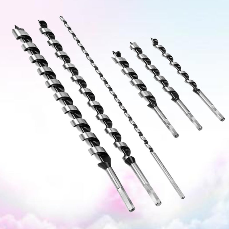 6Pcs Hex Shank Auger Drill Bit Woodwork Hole Opener Set, Spiral Wood Drilling Tool for Carpentry and Furniture, Sizes 6/8/10/12/14/16Mm, Long Shank for Electric Drills - Image 5